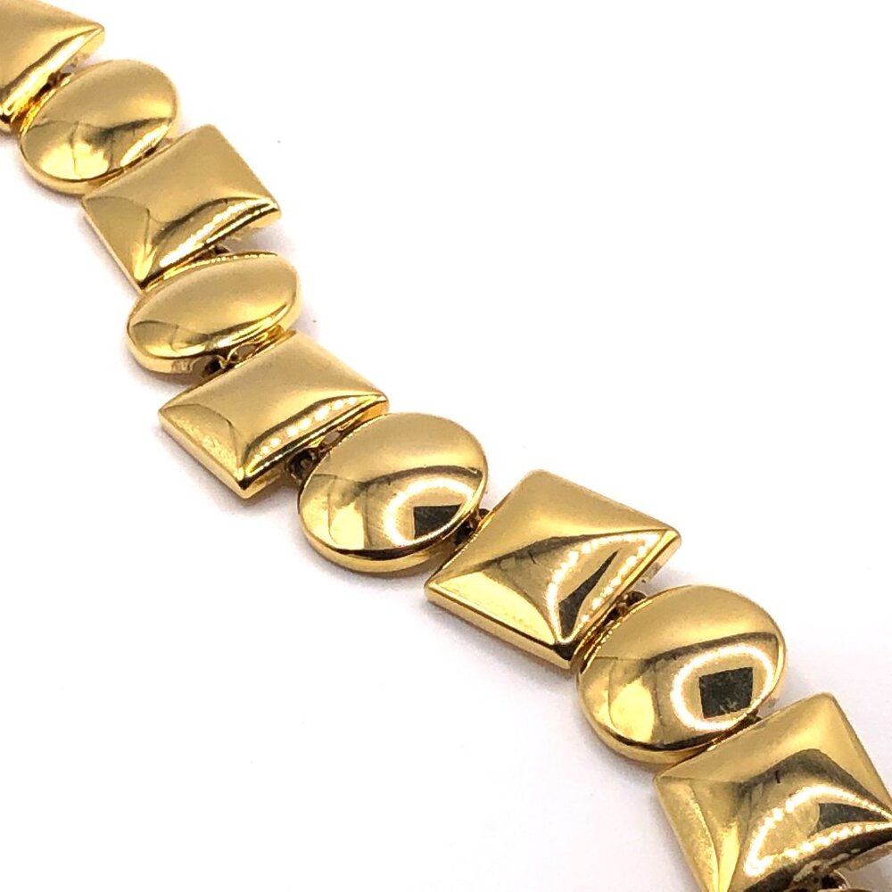 Anne Klein Gold Tone Geometric Collar Necklace with Toggle Clasp - Picture 5 of 9